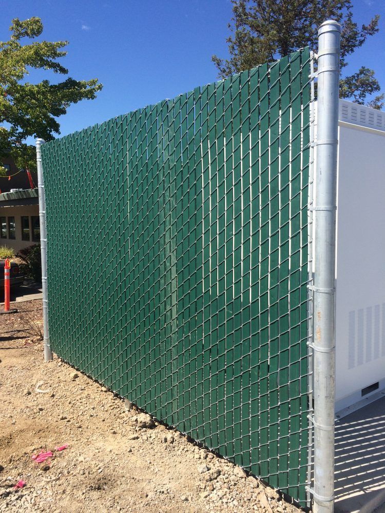 Chain-Link Fence with Green Slats — Windsor, CA — Century Fencing Company