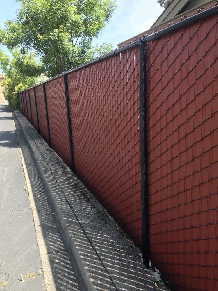 Chain-Link Fence with Red Slats — Windsor, CA — Century Fencing Company