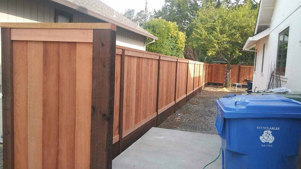 Wooden Fence with Trash Bin — Windsor, CA — Century Fencing Company