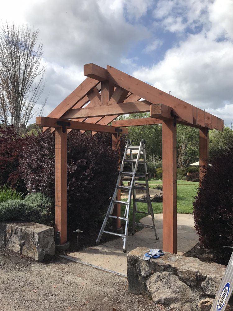 Pergola with Ladder Below — Windsor, CA — Century Fencing Company