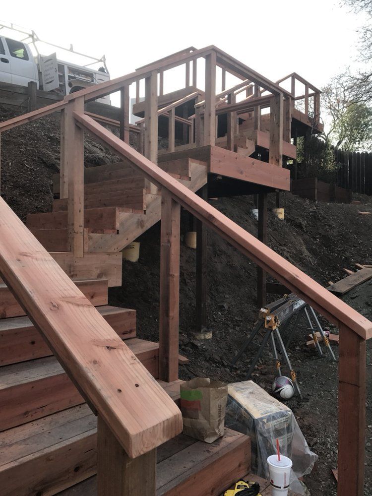 Newly Installed Wooden Staircase — Windsor, CA — Century Fencing Company