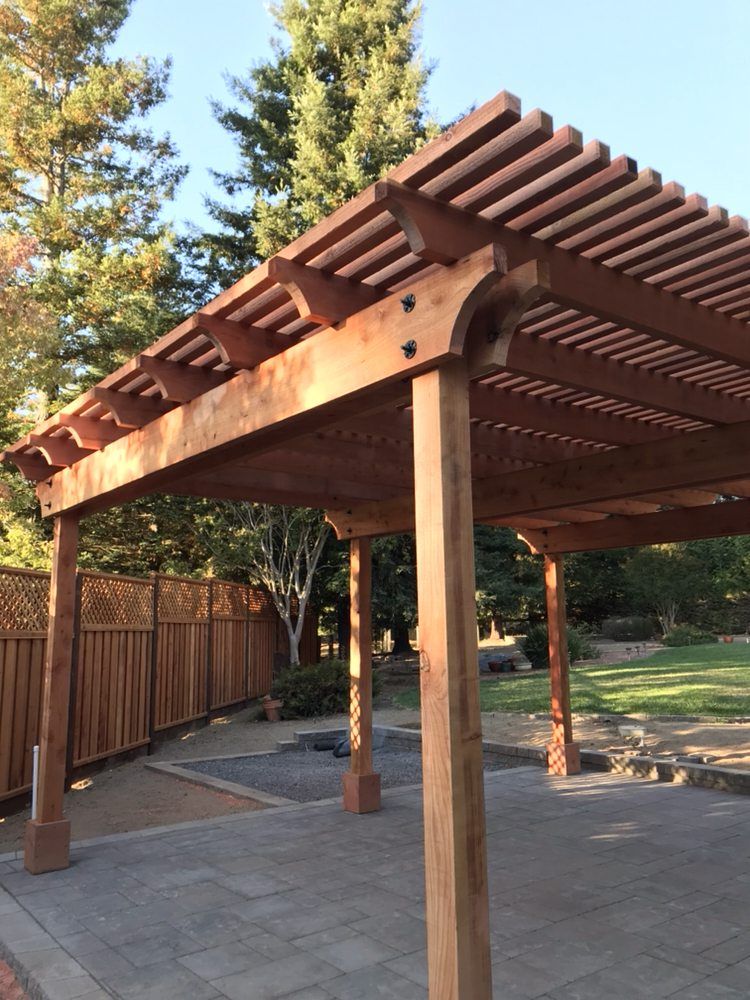 Wooden Pergola with Six Posts — Windsor, CA — Century Fencing Company