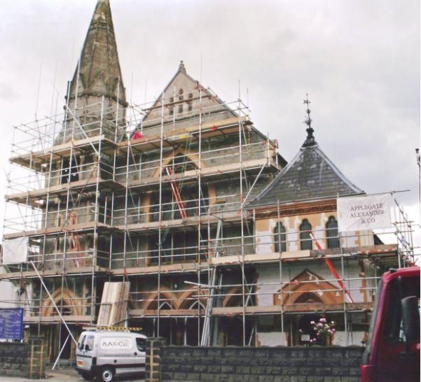 Scaffolding at a church