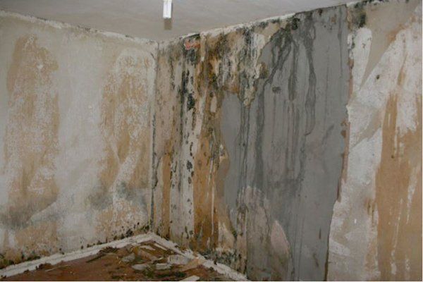 water damaged walls