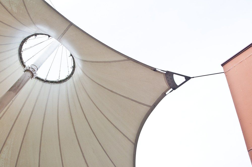 White Canvas Shade Structure With a Circular Opening — Canobolas Canvas In Orange, NSW