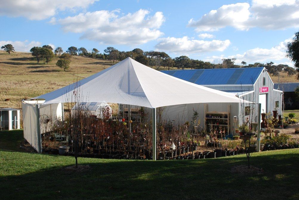 White Tent Sheltering Plants — Canobolas Canvas In Orange, NSW