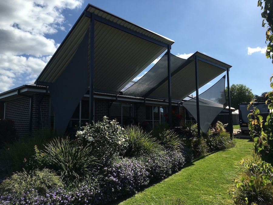 A Home with Angled Awnings — Canobolas Canvas In Orange, NSW