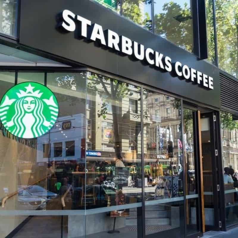 The outside of a starbucks coffee shop