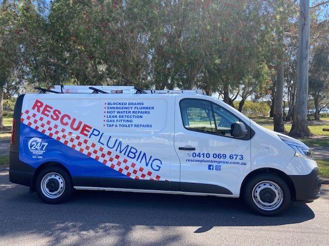 Plumbing van on street in East Gosford