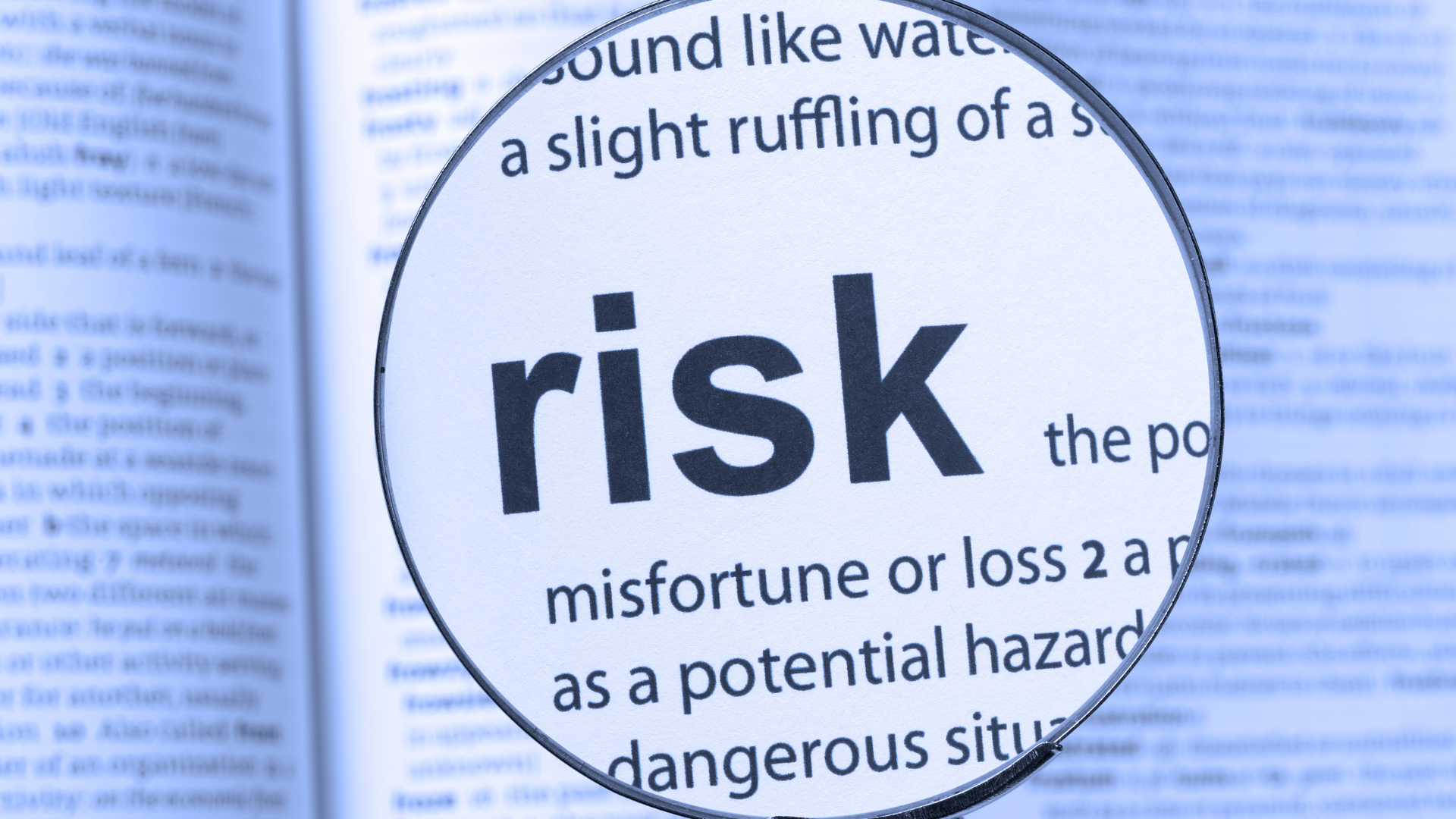 Magnifying glass over the word 