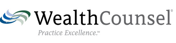 Wealth Counsel logo with abstract blue and green design, and text 