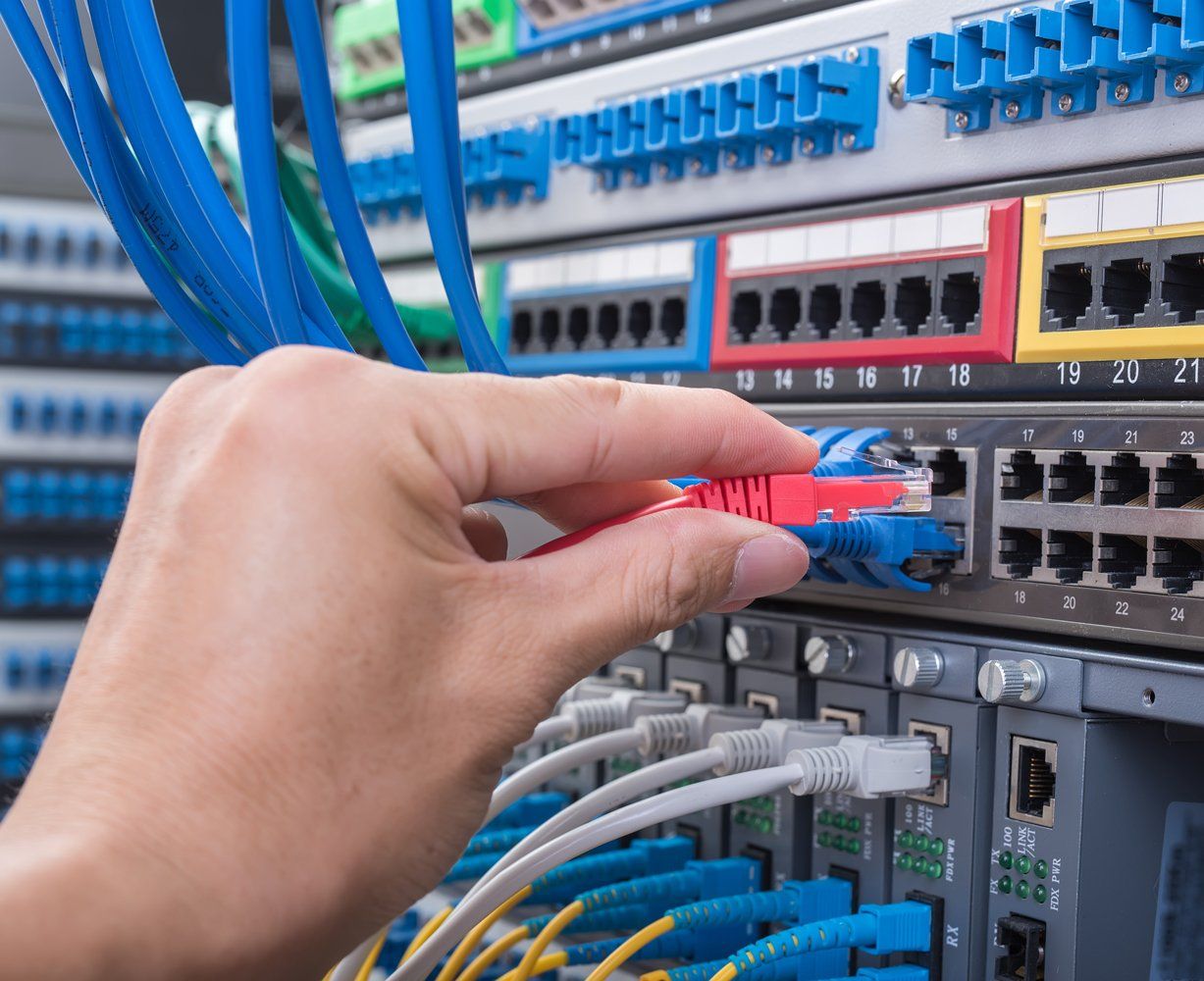 Professional Technician Doing Cable Management