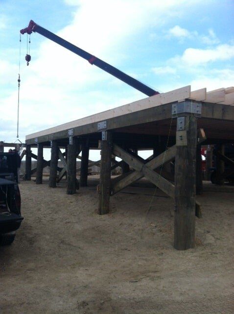Marshfield, MA - Timber and pile supported foundation system for residential home on the beach