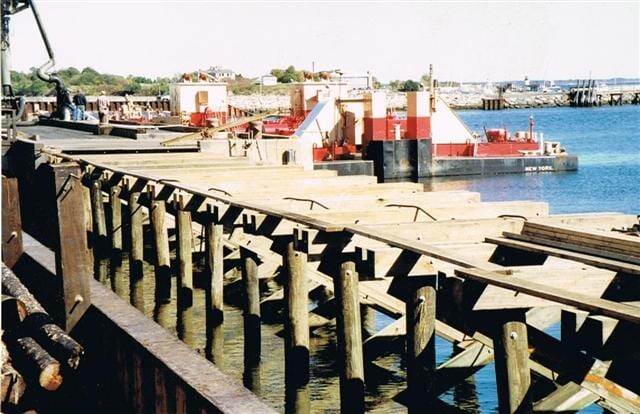 Construction of new pier section at Salem Harbor Powerplant