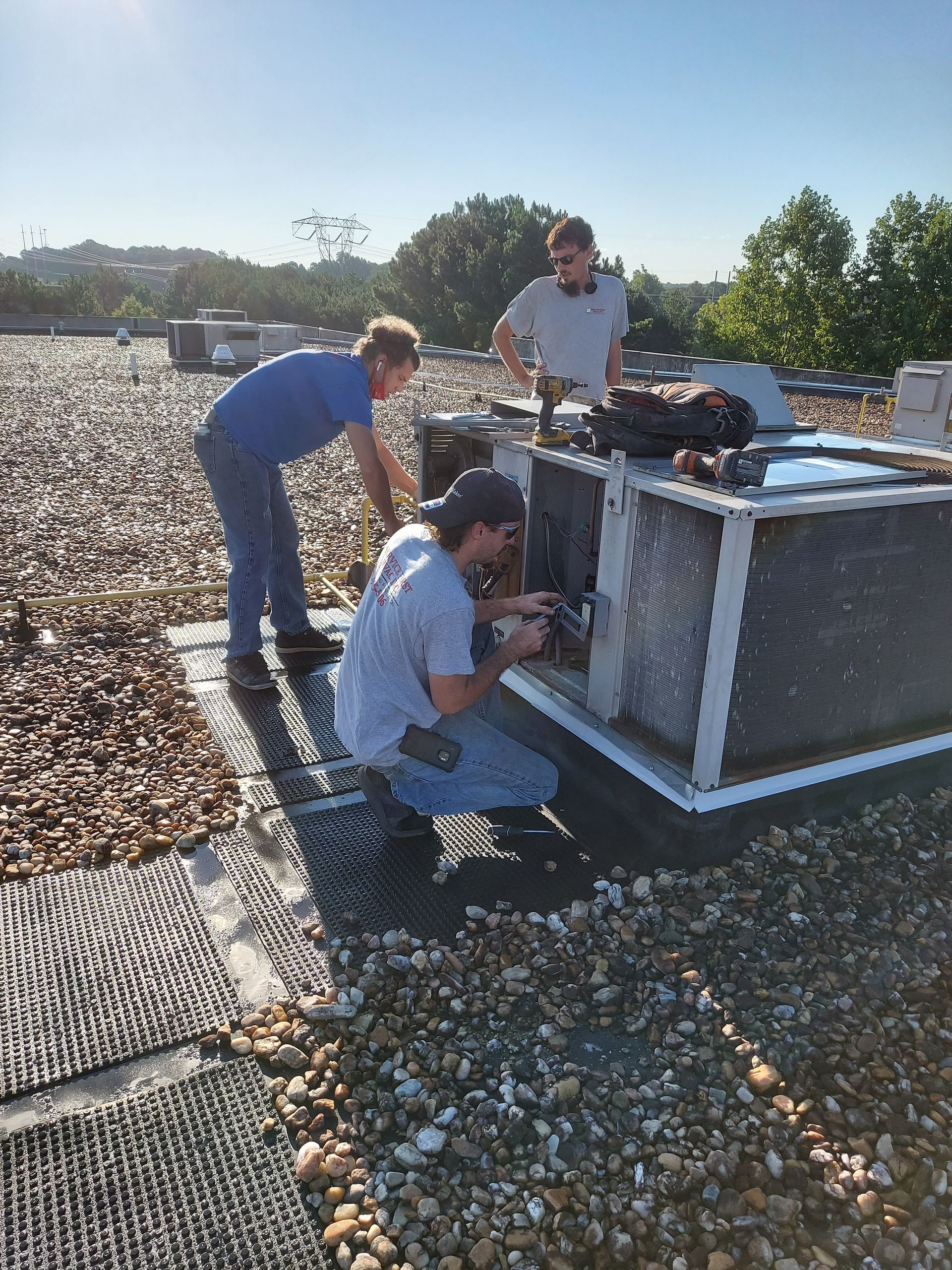 Close up view on HVAC units