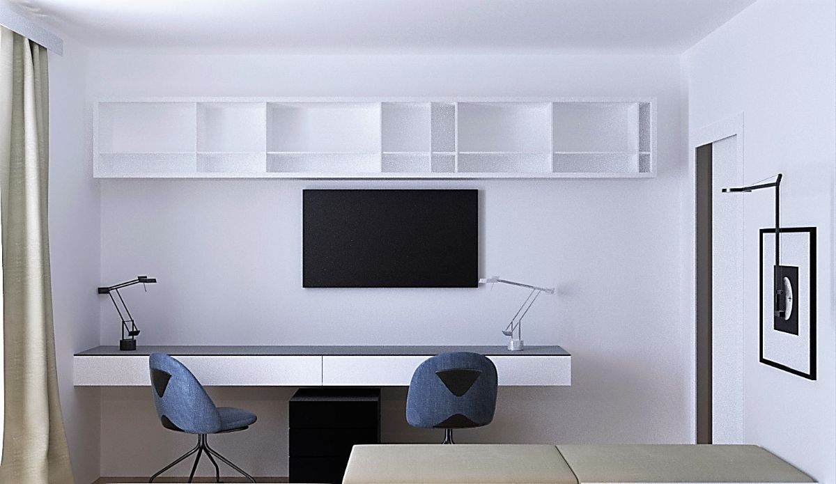 mobili in legno sospesi