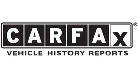Carfax logo: Black and white text, "CARFAX VEHICLE HISTORY REPORTS" in a rectangle.