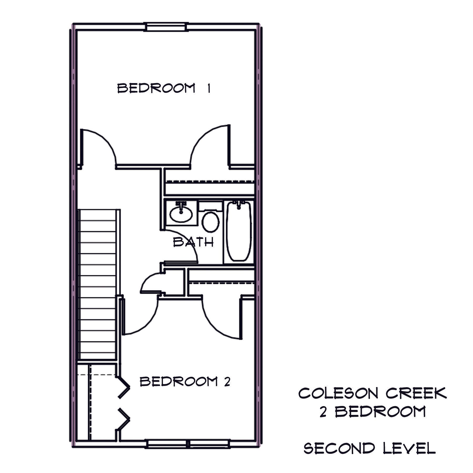 Floor Plan: 2 Bed second level
