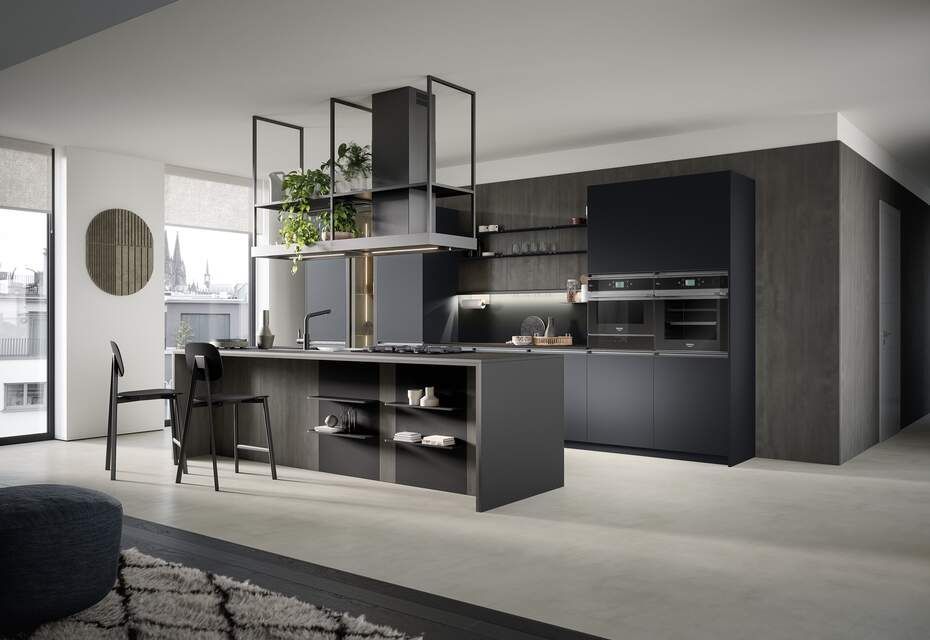 cucina colori scuri moderna