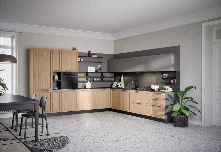 cucina legno chiaro moderna