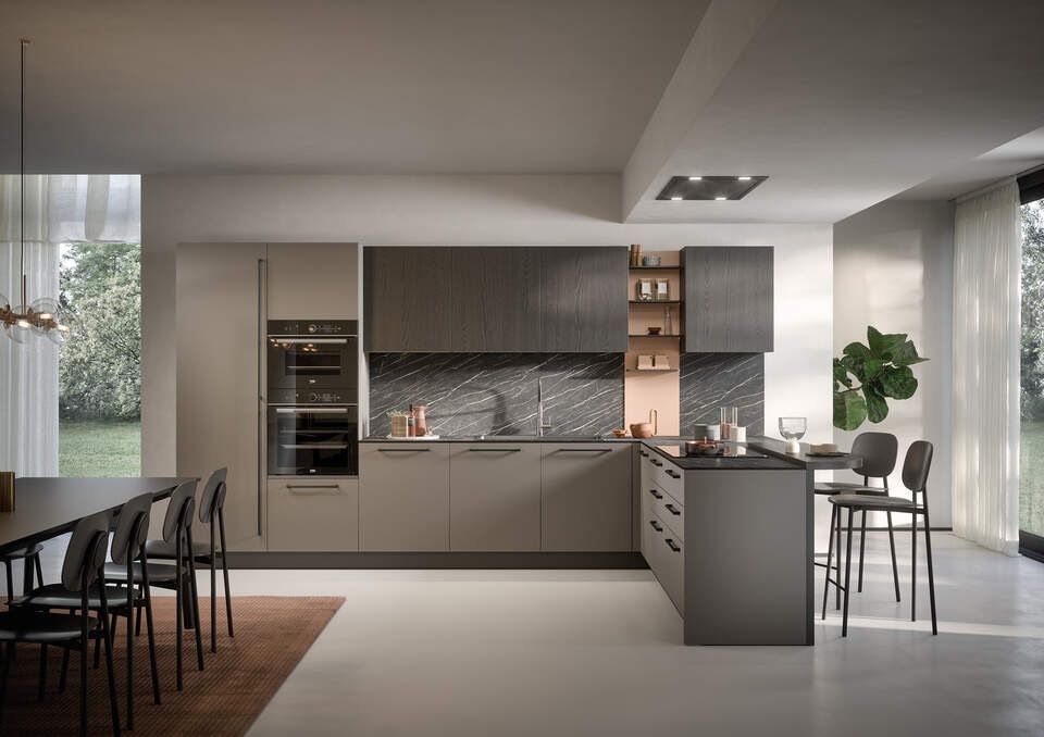 cucina beige moderna