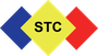 Blue yellow and red diamonds on a white background