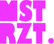 Pink with "MSTRZT." in a bold sans-serif font.