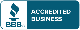 BBB Accredited Business logo, featuring a flame symbol and teal and white text. | Auto Medics of Missoula