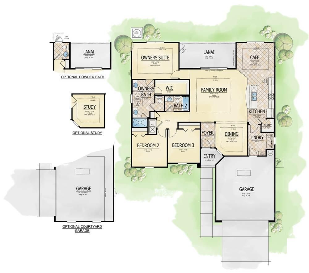 A floor plan of a house with a garage