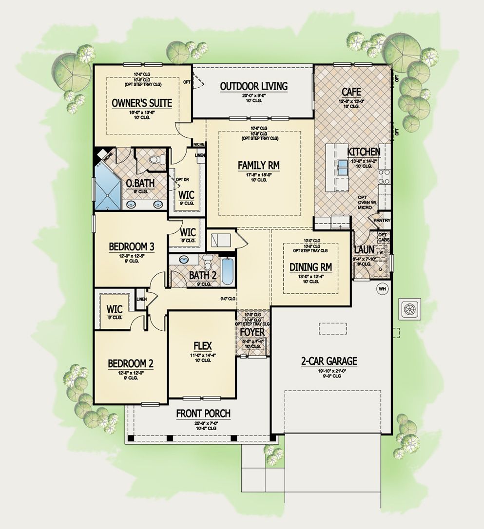 A floor plan of a house with a lot of rooms