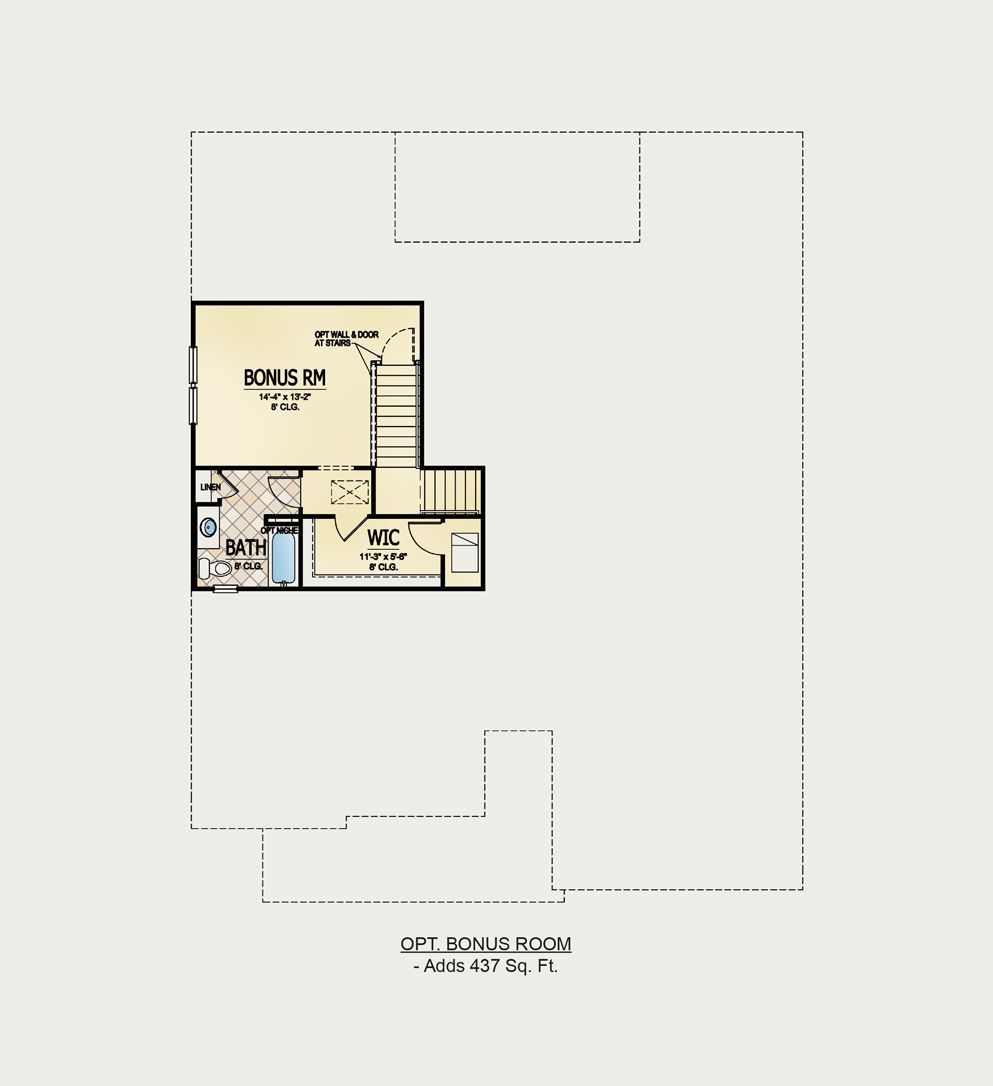 A floor plan of the second floor of a house