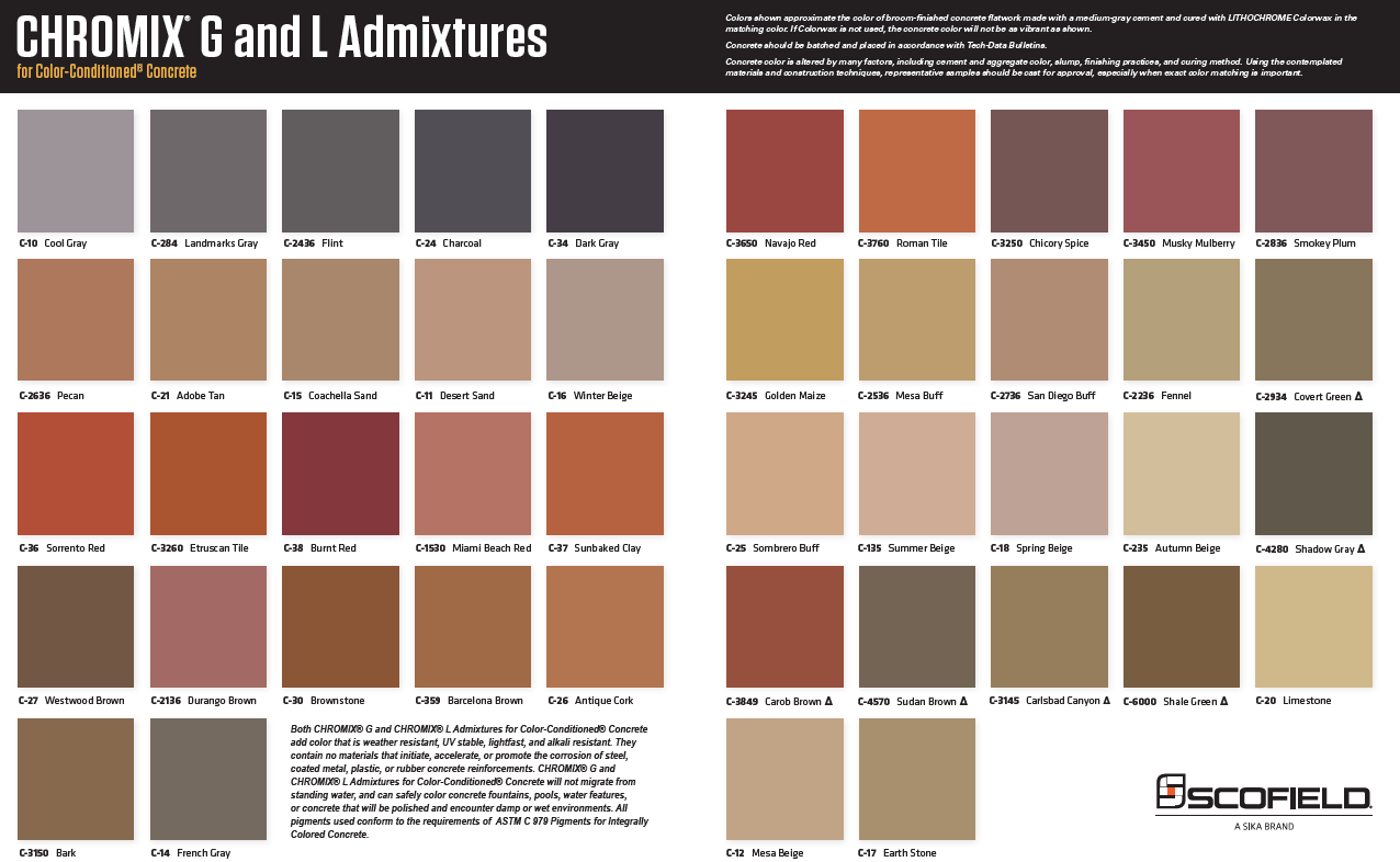 Integral Concrete Color Charts Concrete Color Charts | Concrete
