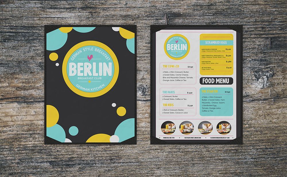 Menu and cover, 