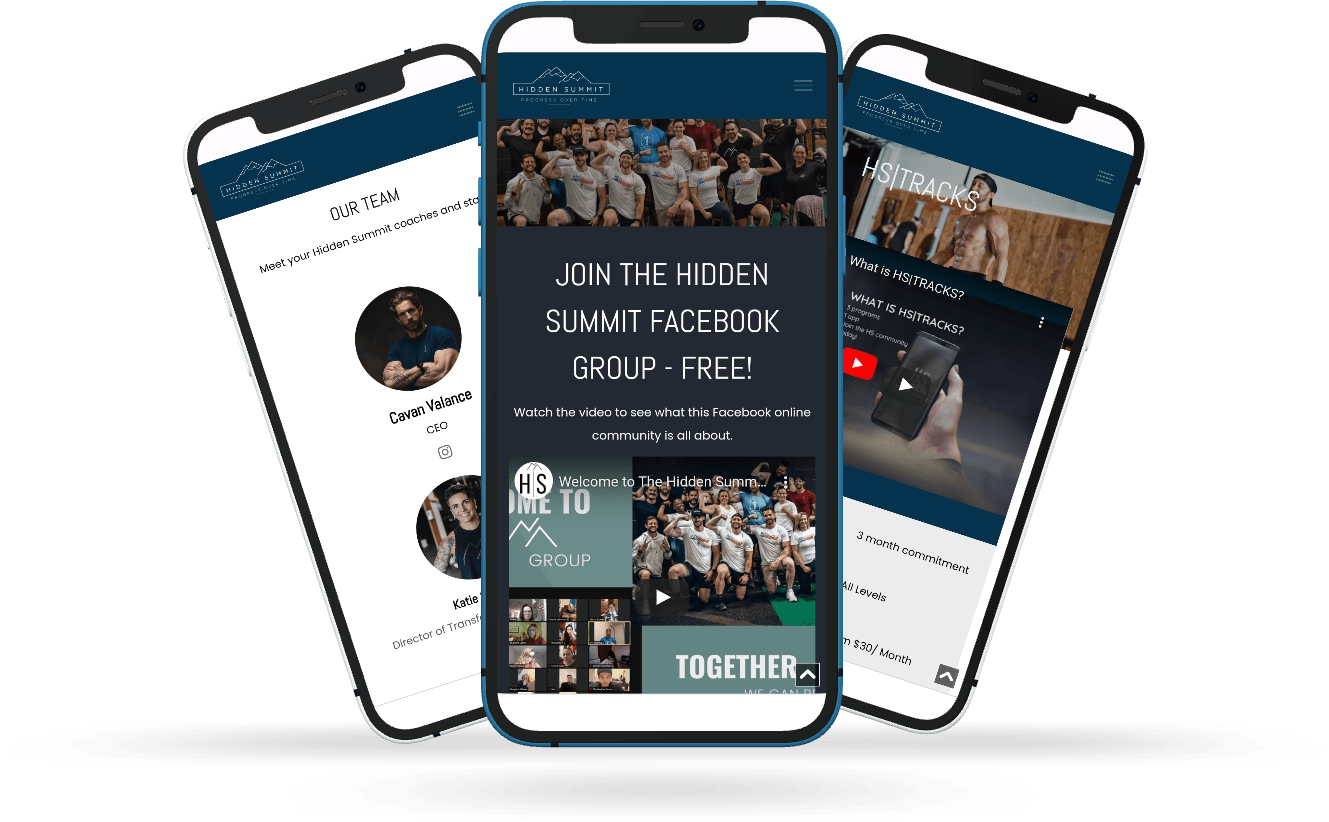 inside page designs on mobile