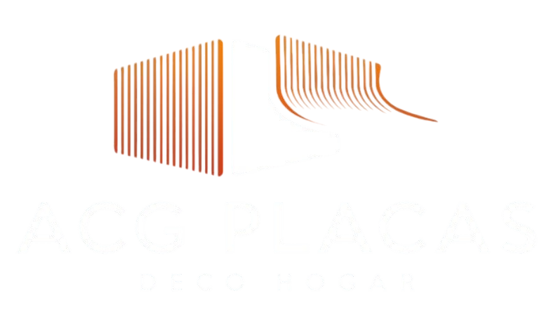 Logotipo con dos formas abstractas de líneas verticales naranjas y marrones sobre texto blanco.