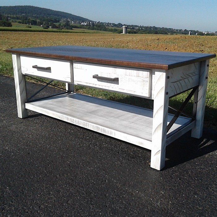 Neo 2 Rough-Sawn Poplar Coffee Table