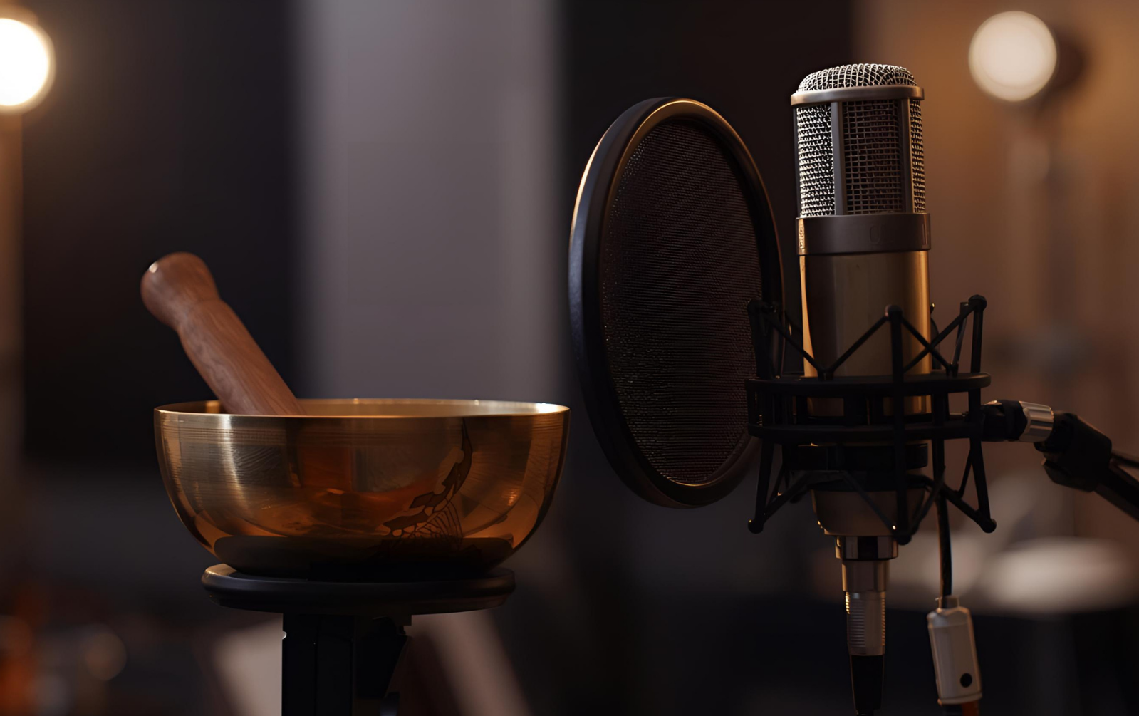 singing bowl and microphone