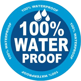 100 percent waterproof logo