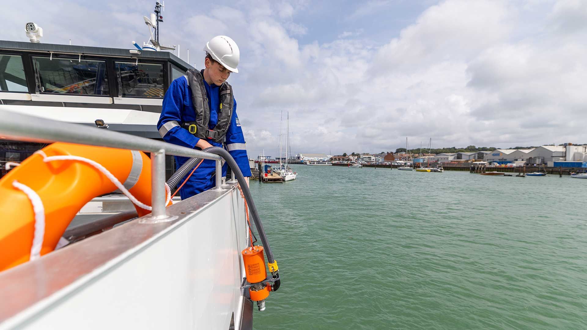 FRP10 Pump on the boat