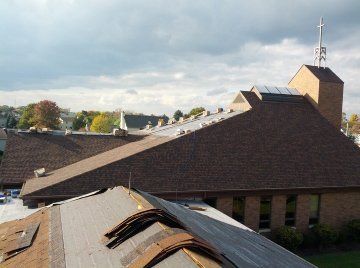 Church Roof Side View — Hartville, OH — Skyline Roofing & Exteriors LTD