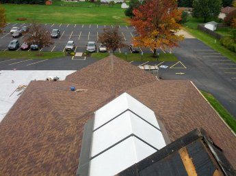 Church Roof Top View — Hartville, OH — Skyline Roofing & Exteriors LTD