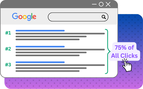 A SERP page emphasizing SEO
