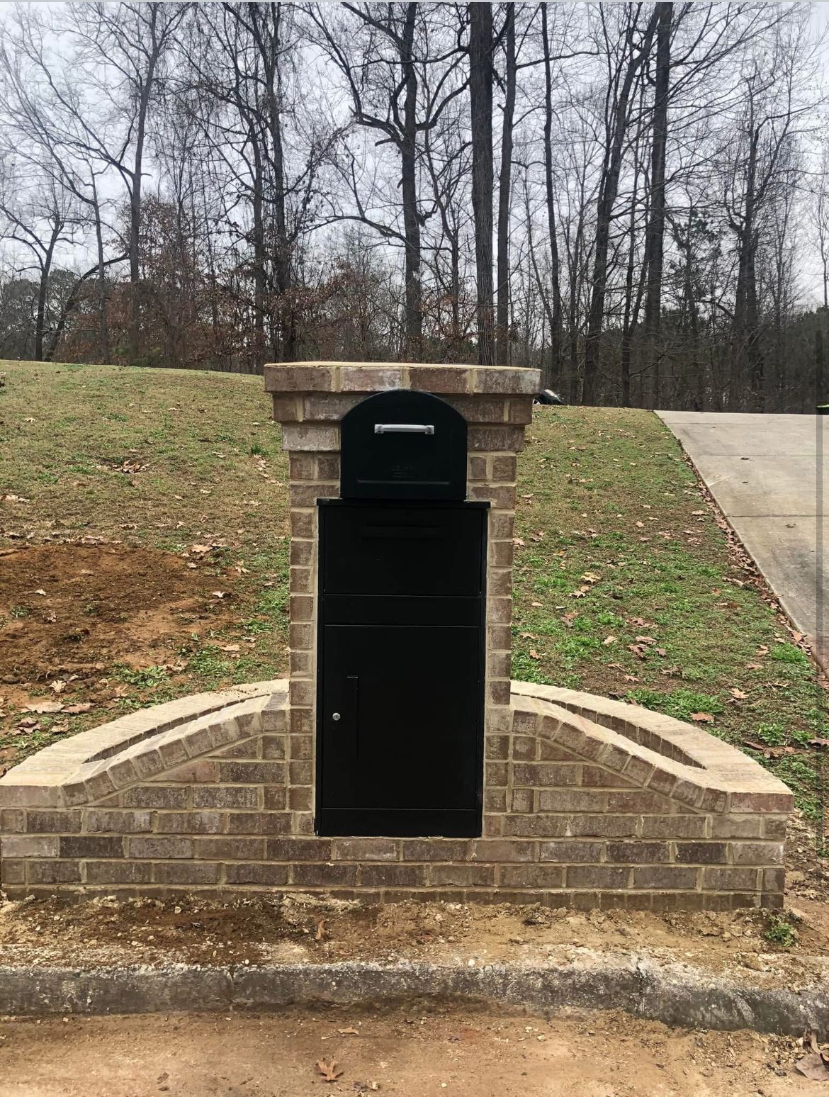 brick mailbox with lock