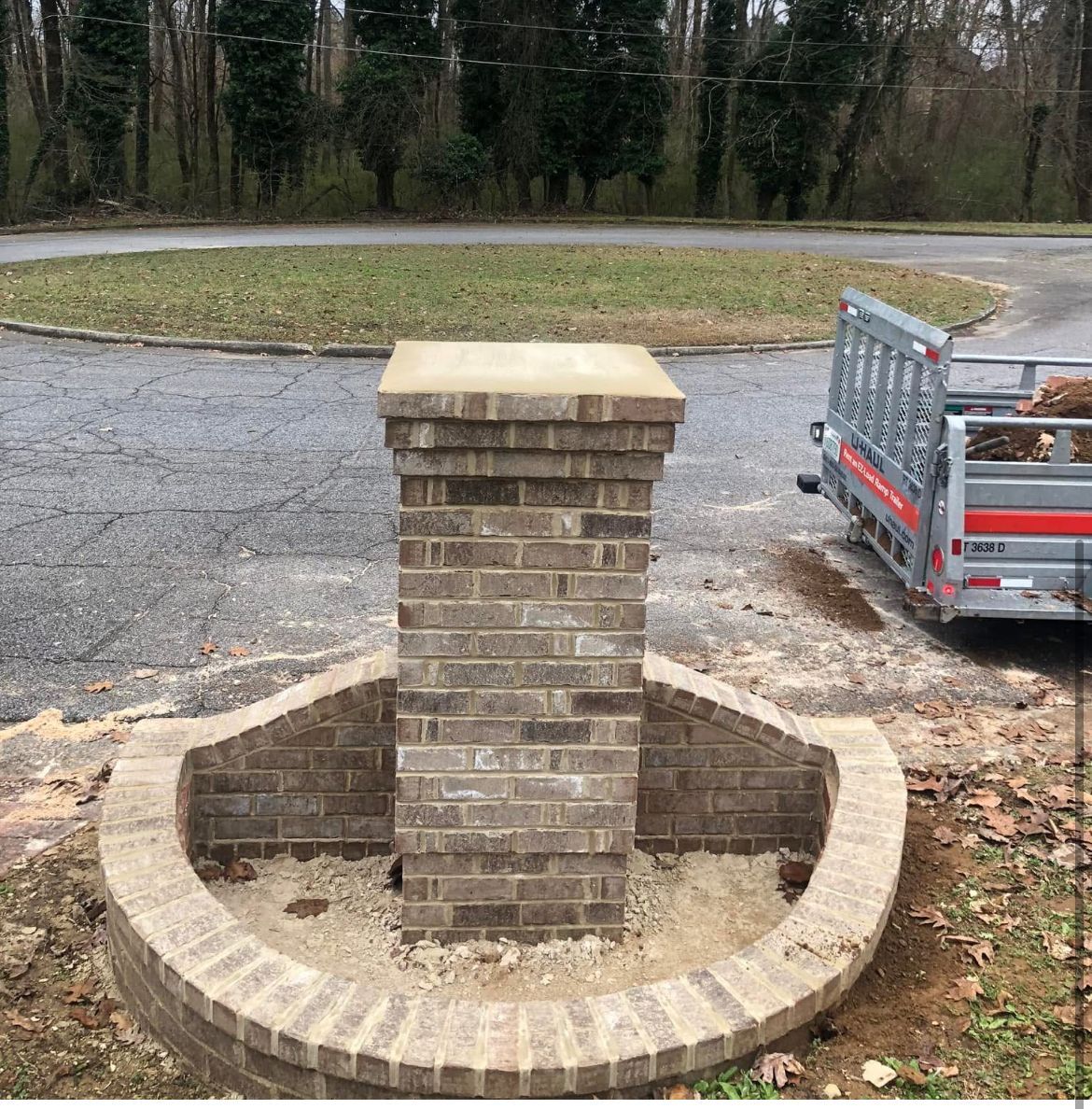 brick mailbox with planter
