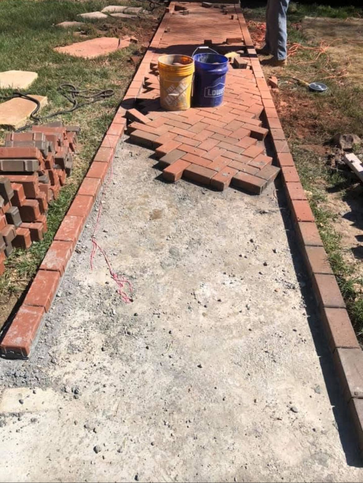 brick sidewalk installation
