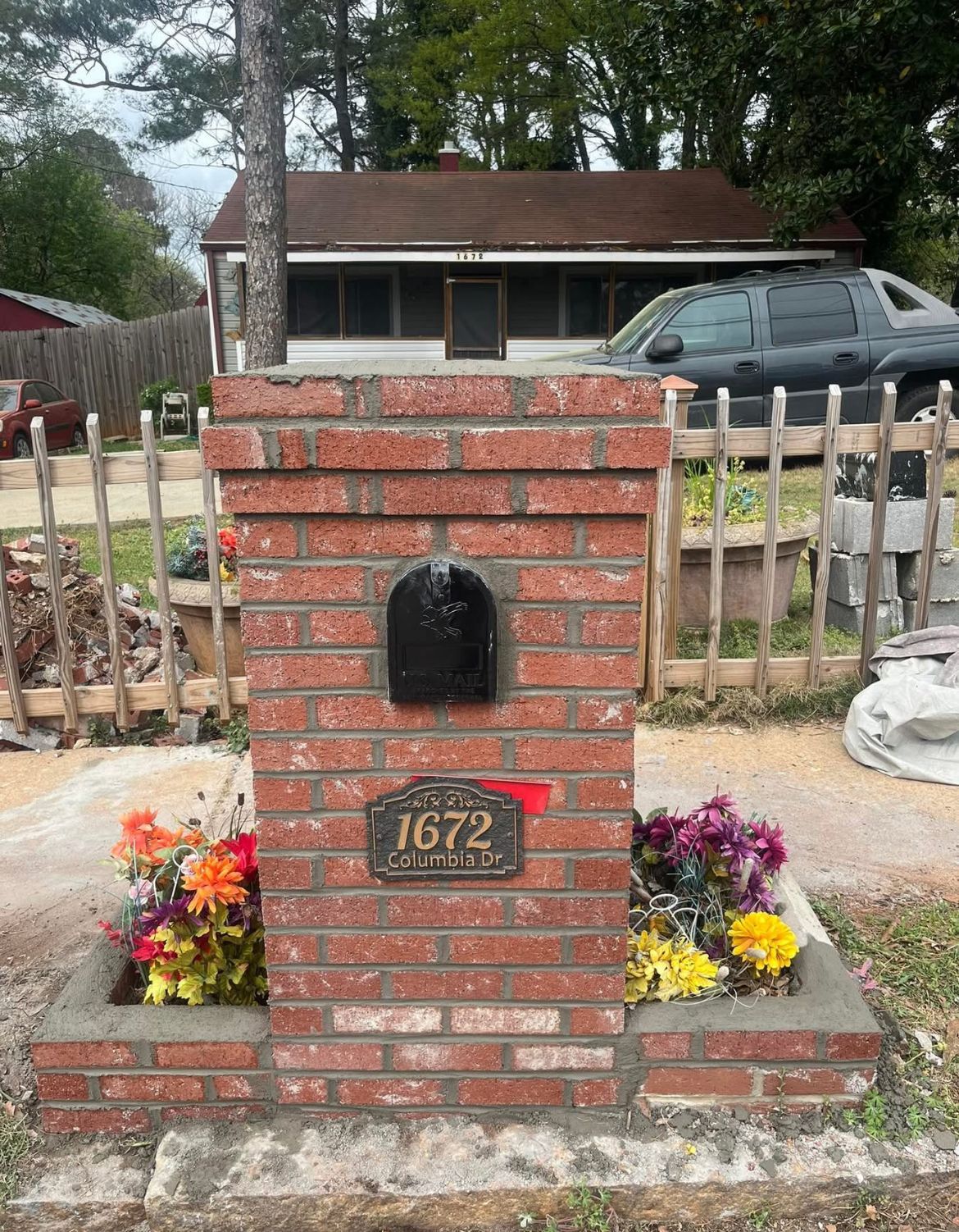 custom brick mailbox