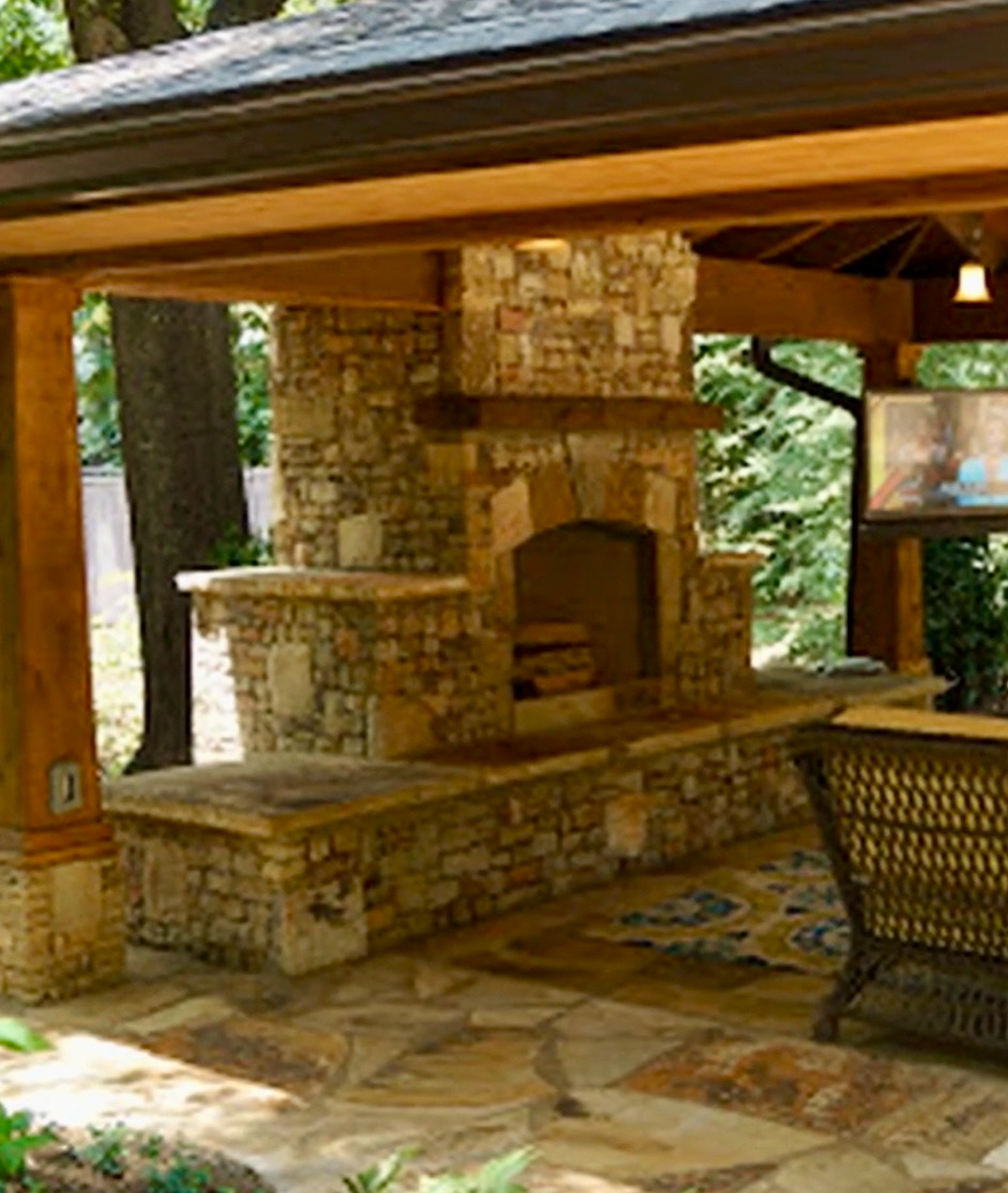 outdoor fireplace