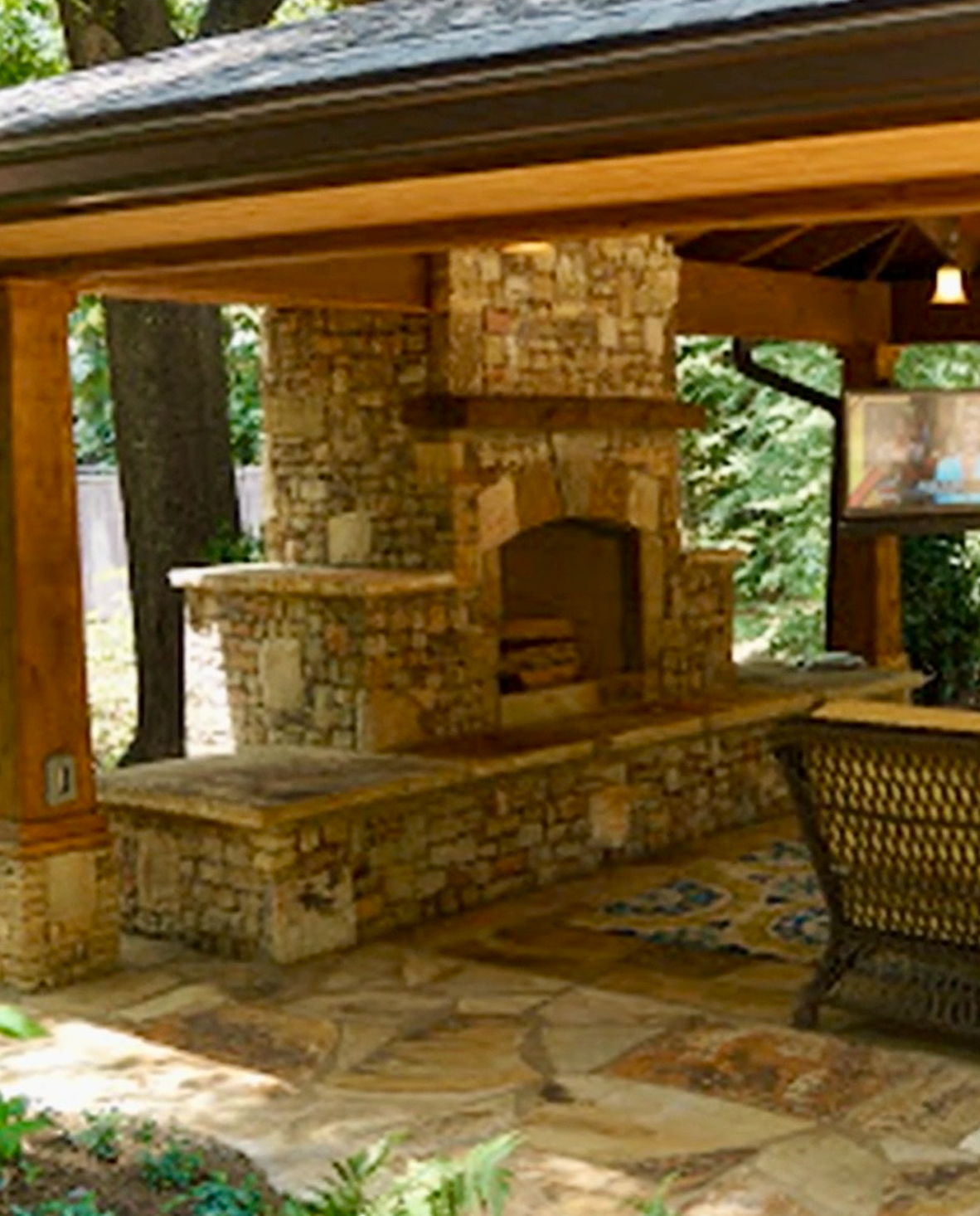 outdoor fireplace