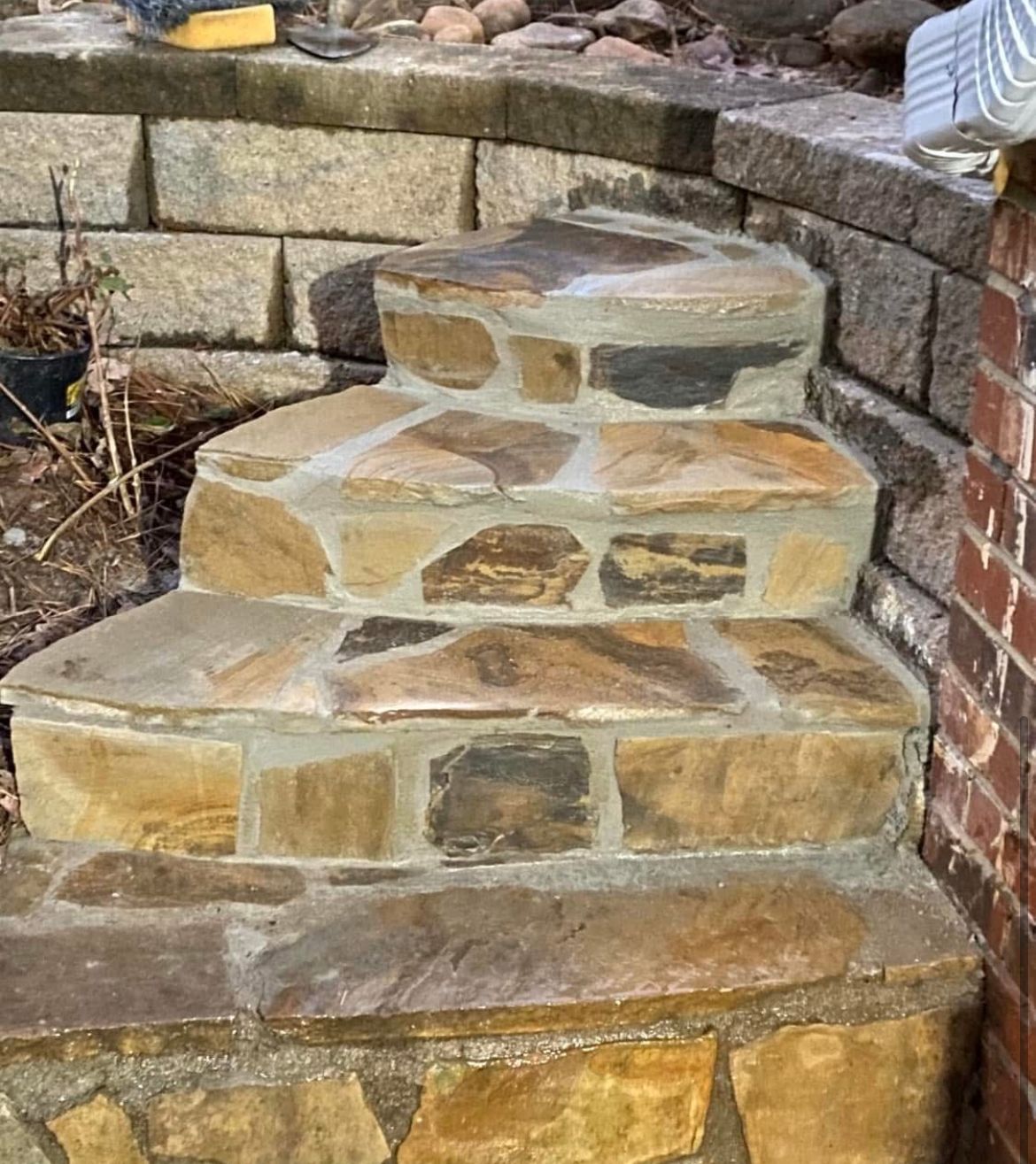 stone step construction