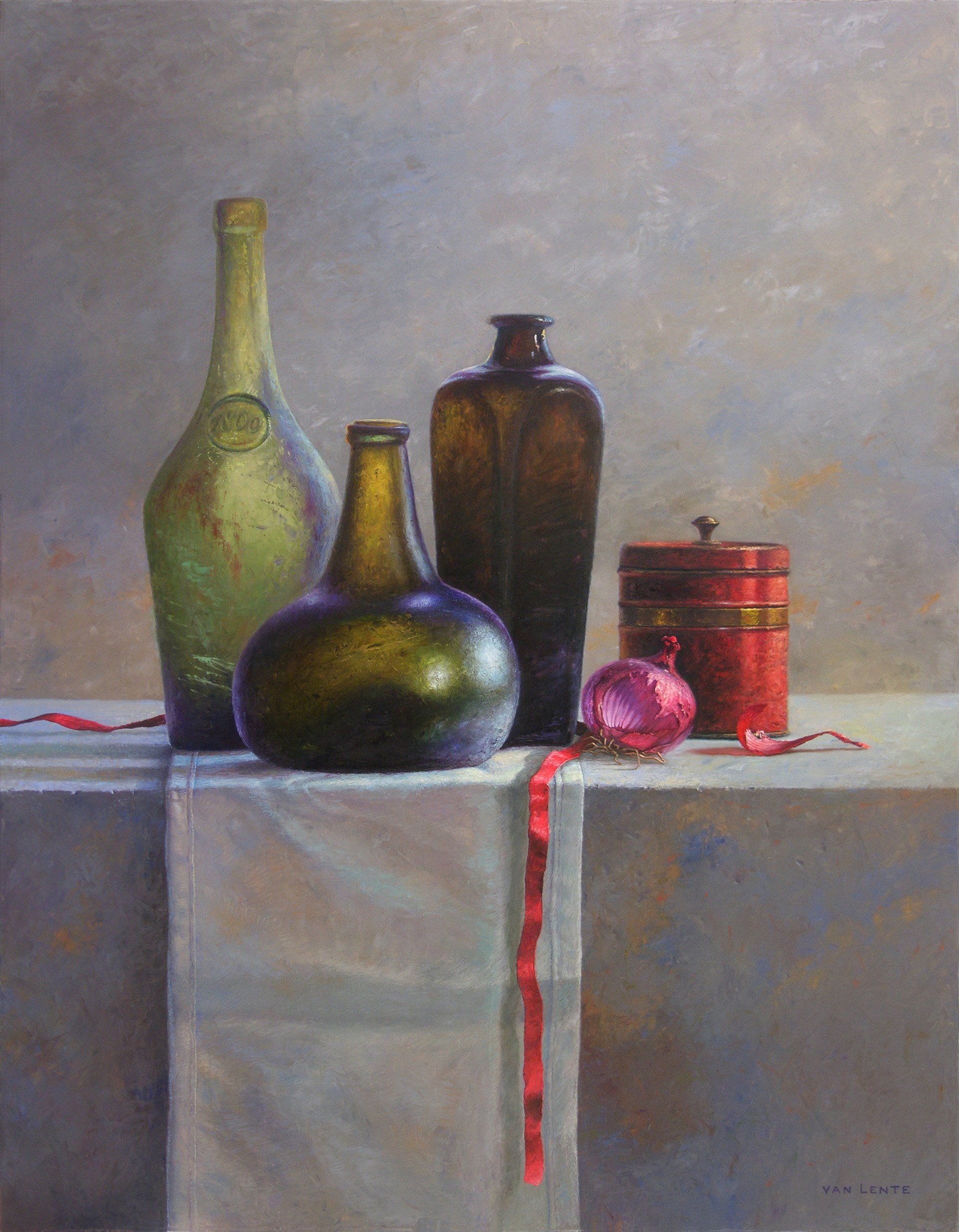 stilleven met drie flessen | 2013 | olieverf linnen | 90 x 70 cm